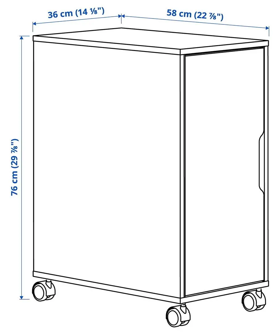 Tumba pe role Ikea Alex 36x76 (Aspect Stejar Antichizat/Negru)
