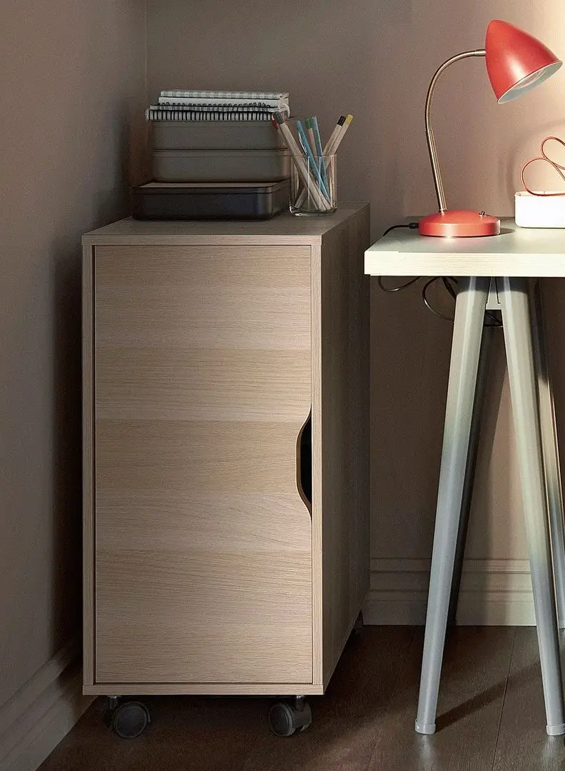 Tumba pe role Ikea Alex 36x76 (Aspect Stejar Antichizat/Negru)