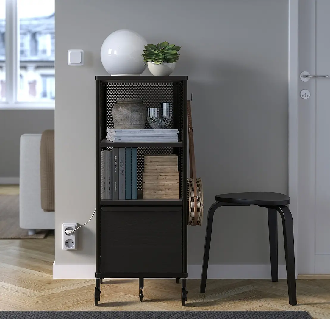 Tumba pe role Ikea Bekant 41x101 (Negru)