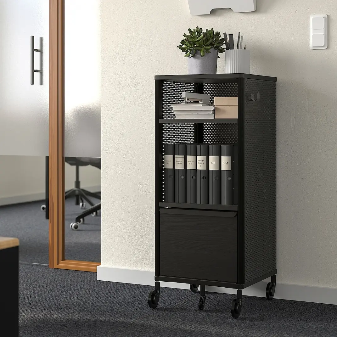 Tumba pe role Ikea Bekant 41x101 (Negru)