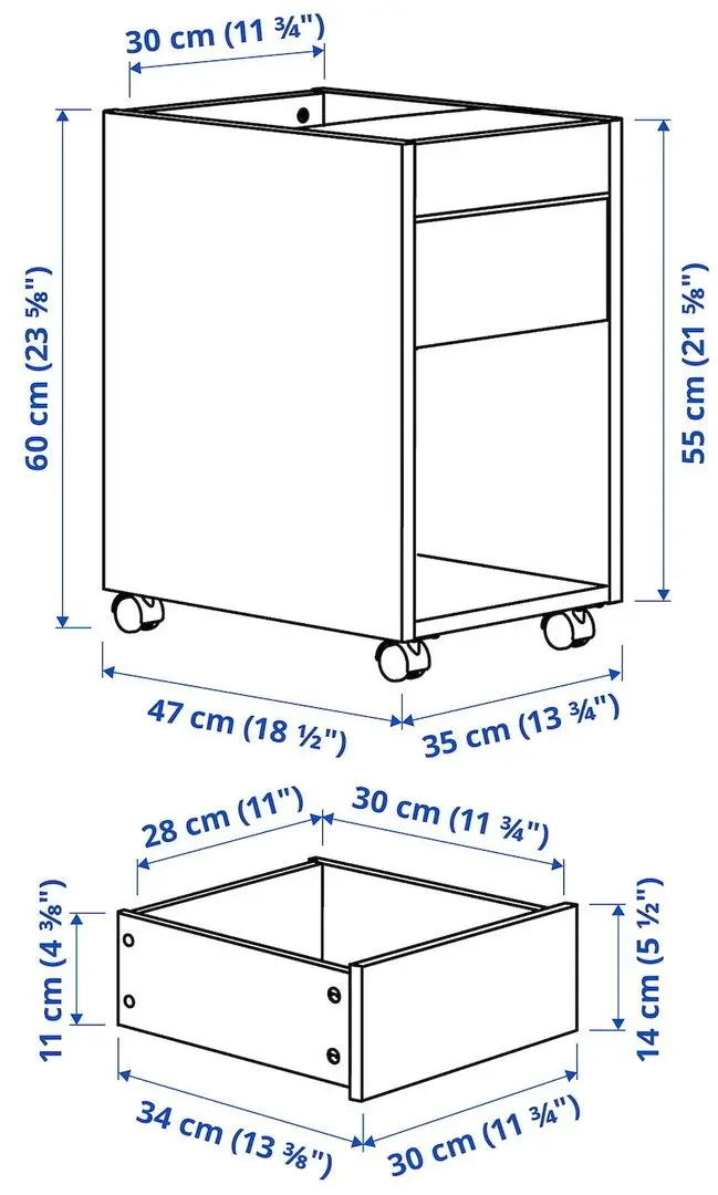 Tumba pe role Ikea Tonstad 35x60 (Furnir Stejar)