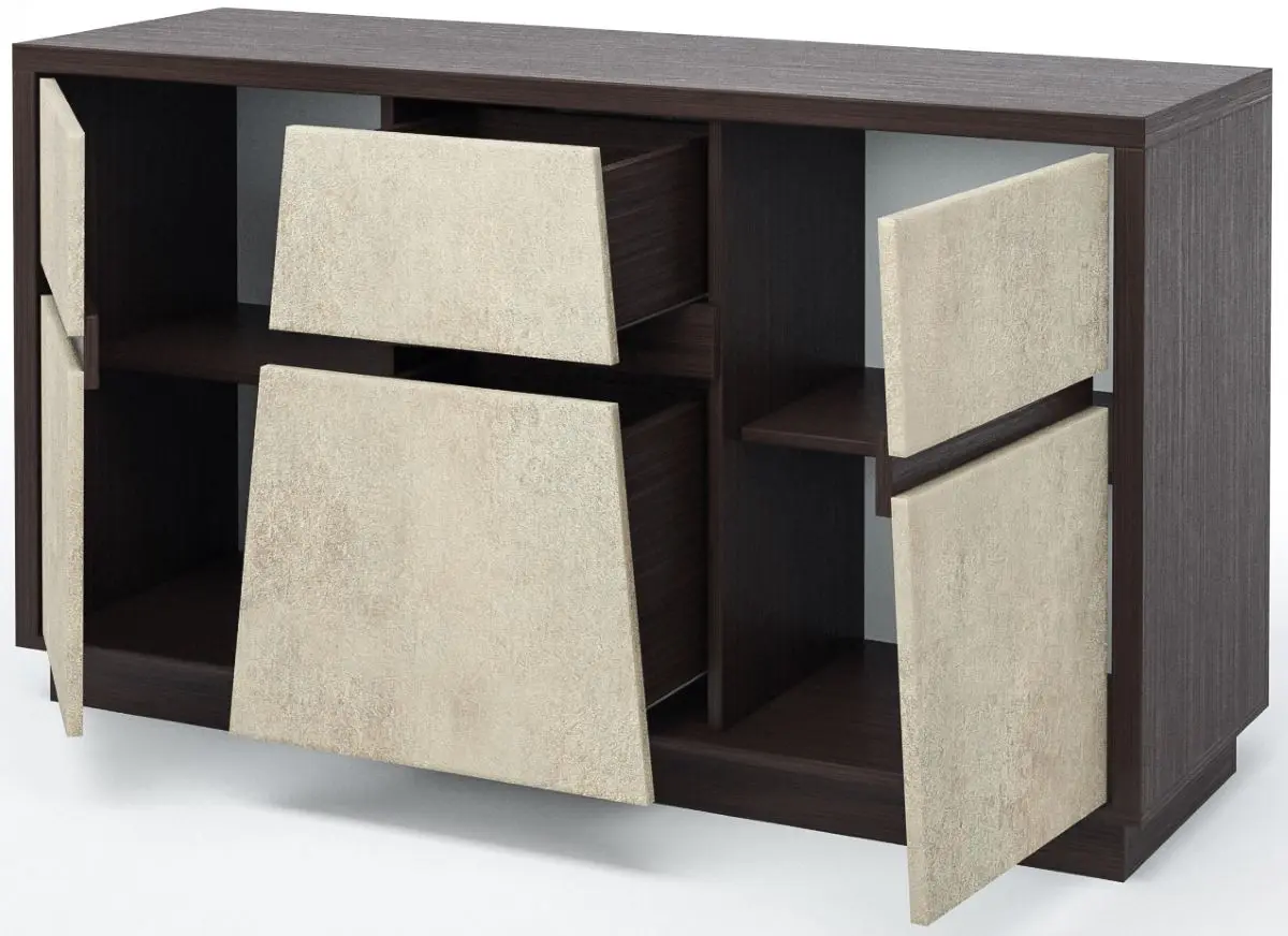 Тумба КМК 0555.3 Нирвана 2Я2Д (Дуб Кантербери/Камень Серый)