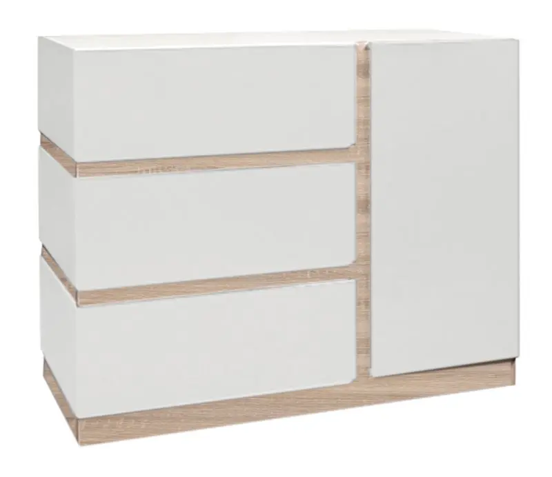 Tumba КМК 0651.3 Hilton 1U3S (Sonoma Oak/White Gloss)