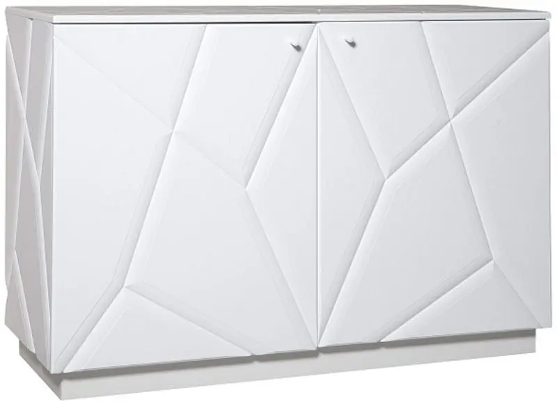 Тумба КМК 0674.7 Кензо 2Д (Белый/Белый Глянец)