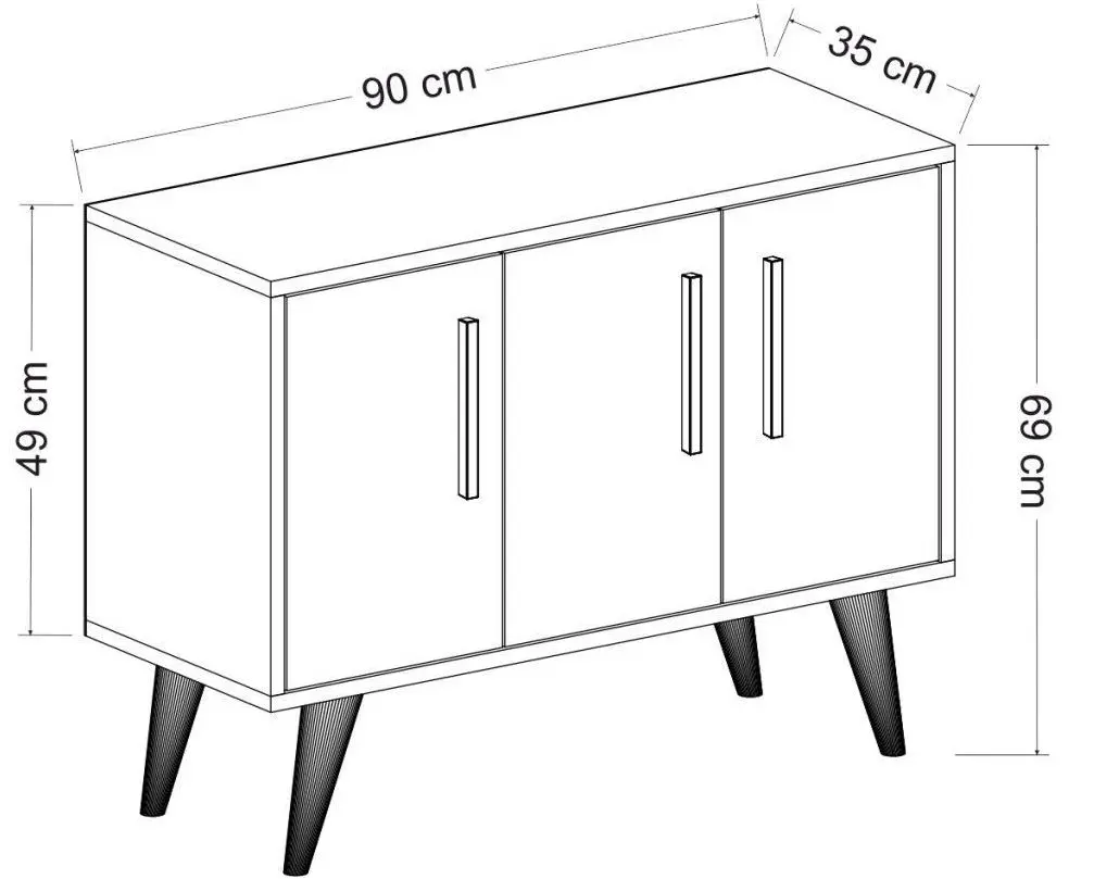 Tumba Minar Larissa 90x35x69 (White)