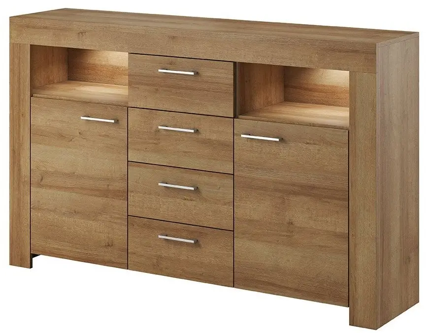 Comoda Mirjan24 Batu/Sky BK155 LED (Riviera Oak)