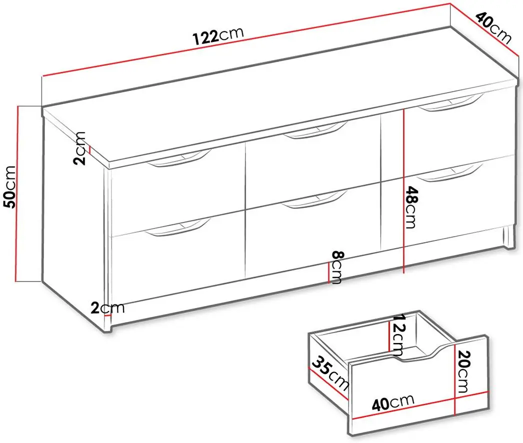 Комод Mirjan24 Fulmar/Gratus 6S (White) - 5