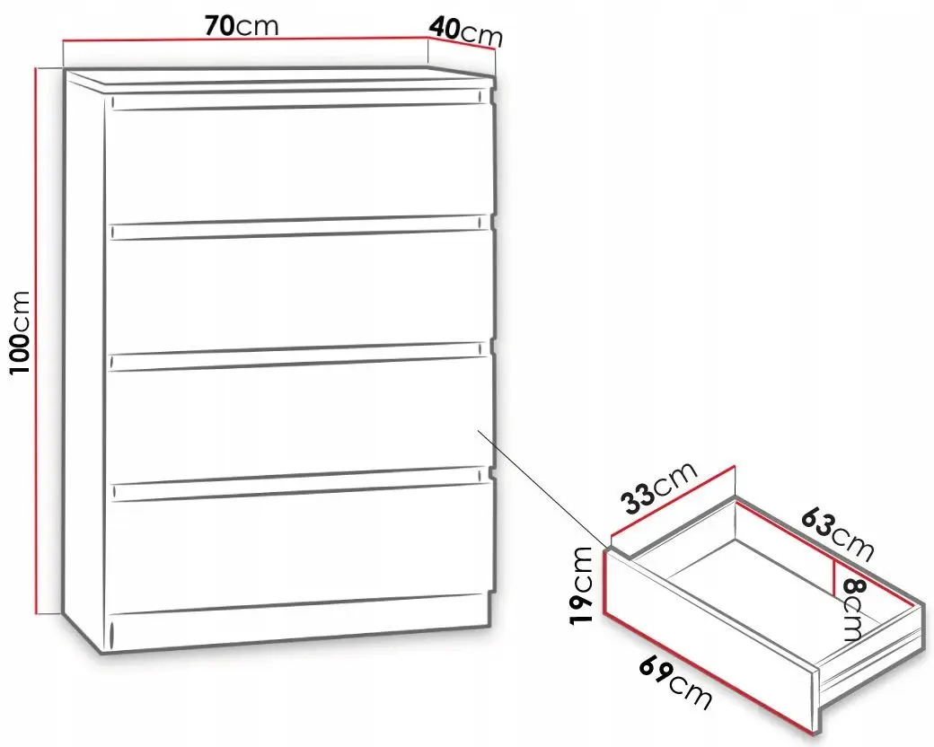 Comoda Mirjan24 Osko/Malwa M4 (White) - 3