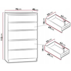 Comoda Mirjan24 Osko/Malwa M5 (White) Thumb