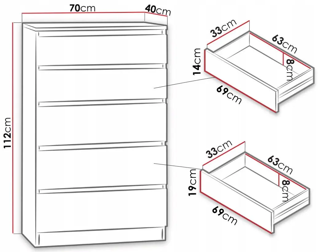 Comoda Mirjan24 Osko/Malwa M5 (White) - 3