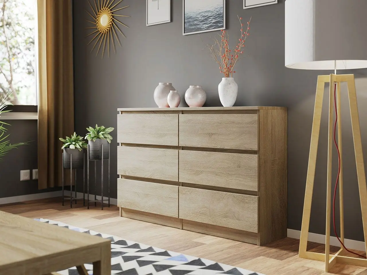 Comoda Mirjan24 Osko/Malwa M6 120 (Sonoma Oak) - 3