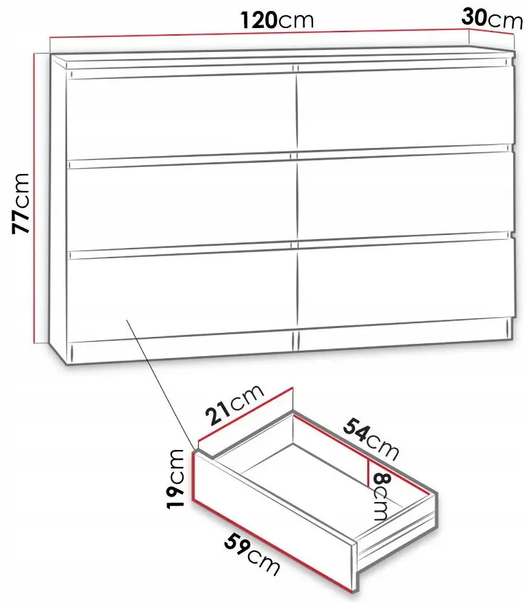 Comoda Mirjan24 Osko/Malwa M6 120 (White) - 3