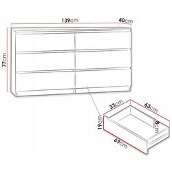 Комод Mirjan24 Osko/Malwa M6 140 (White) Thumb