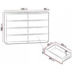 Комод Mirjan24 Osko/Malwa M8 140 (White) Thumb