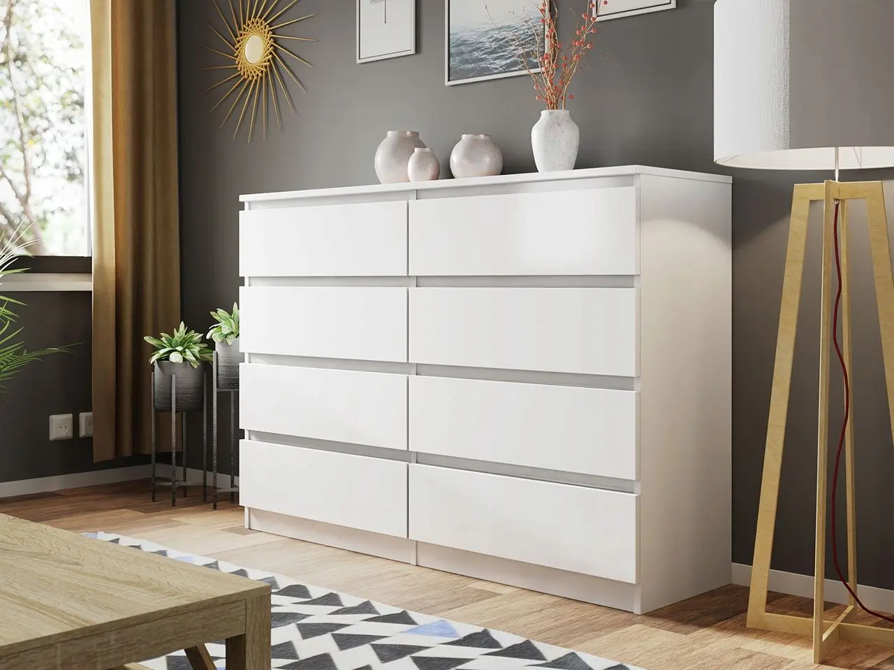 Комод Mirjan24 Osko/Malwa M8 140 (White) - 4