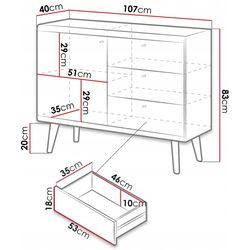 Tumba Mirjan24 Prime/Primo KSZ 107 (Riviera Oak/White) Thumb