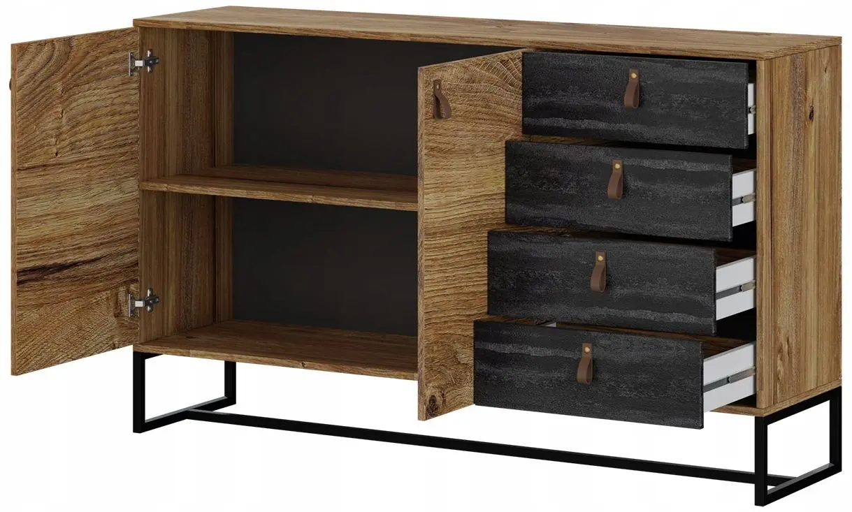 Comoda Mirjan24 Sokrates/Dark K153 (Ribbeck Oak/Black Stone)