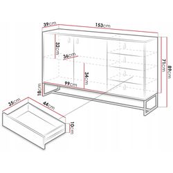 Comoda Mirjan24 Sokrates/Dark K153 (Ribbeck Oak/Black Stone) Thumb