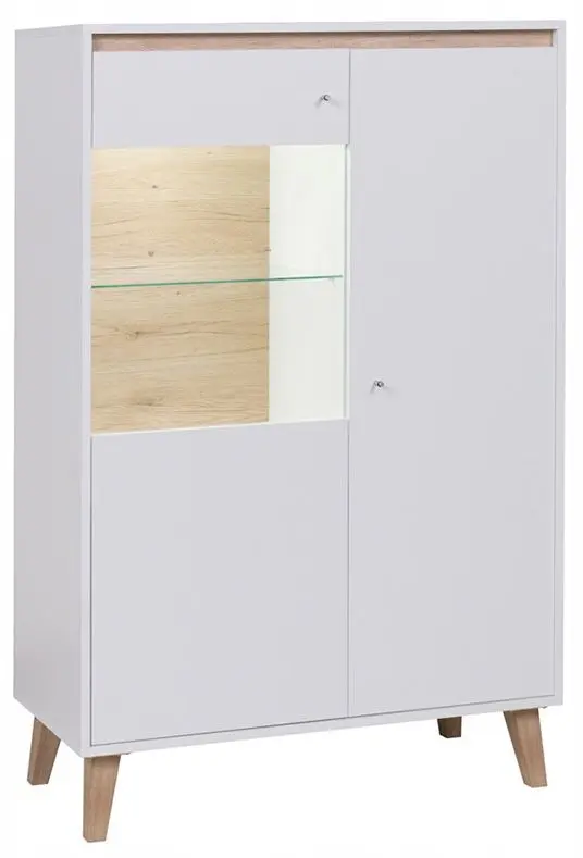 Тумба Mirjan24 Naviedo/Oviedo 03 WIT90 LED (White/Sanremo Oak Light)