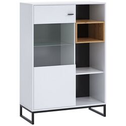 Тумба Mirjan24 Olier WIT90 OL10 LED (White/Artisan Oak)