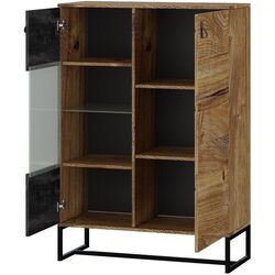 Dulap-Vitrina Mirjan24 Sokrates/Dark WT93 (Ribbeck Oak/Black Stone) Thumb