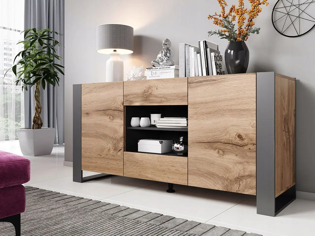 Tumba Mirjan24 Empire/Wood (Wotan Oak/Anthracite) - 2