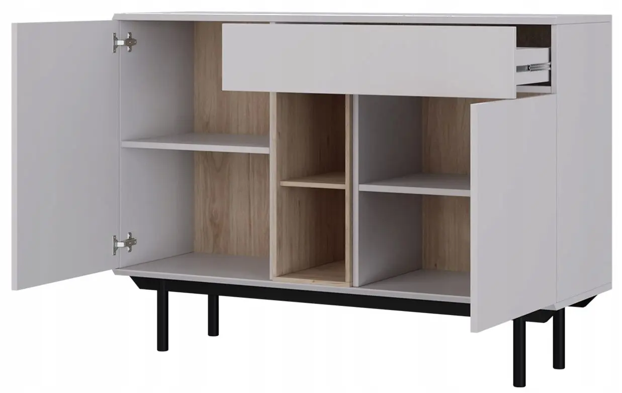 Tumba Mirjan24 Francisco/Inox K125 (Grey/Hickory Jackson)