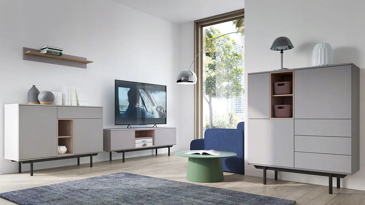 Tumba Mirjan24 Francisco/Inox K125 (Grey/Hickory Jackson)