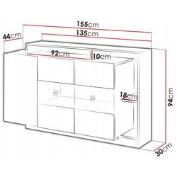 Тумба Mirjan24 Tauron/Alva LED (White/Grand Oak) Thumb