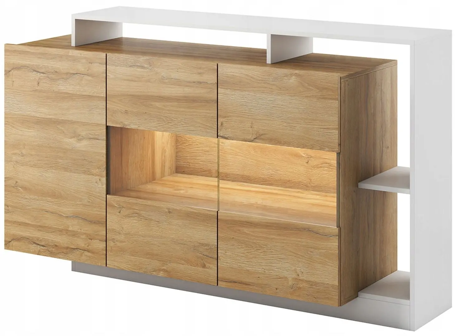 Тумба Mirjan24 Tauron/Alva LED (White/Grand Oak)