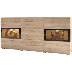 Comoda-Vitrina Helvetia Baros 26 LED (Sanremo Oak Light)