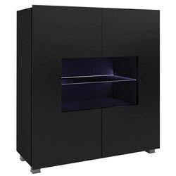 Тумба-Витрина Mirjan24 Bralani/Calabrini C1 K2D LED (Black/Black Gloss)