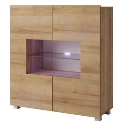 Тумба-Витрина Mirjan24 Bralani/Calabrini C1 K2D LED (Gold Oak)