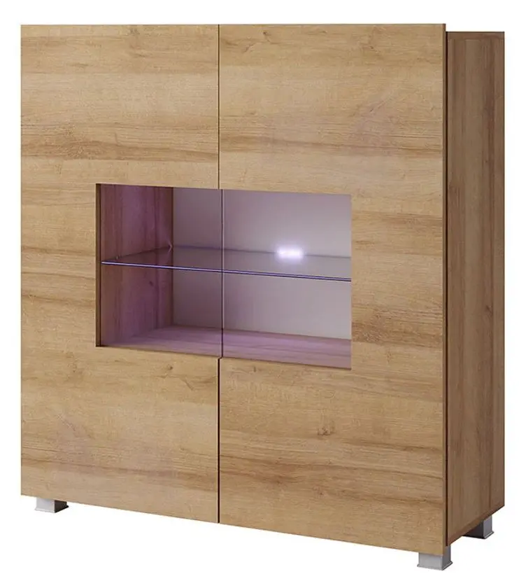 Tumba-Vitrina Bralani/Calabrini C1 K2D LED (Gold Oak)