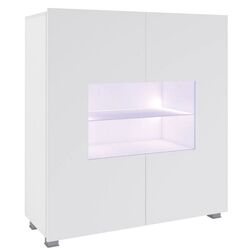 Тумба-Витрина Mirjan24 Bralani/Calabrini C1 K2D LED (White/White Gloss)