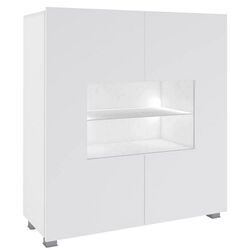 Tumba-Vitrina Bralani/Calabrini C1 K2D (White/White Gloss)