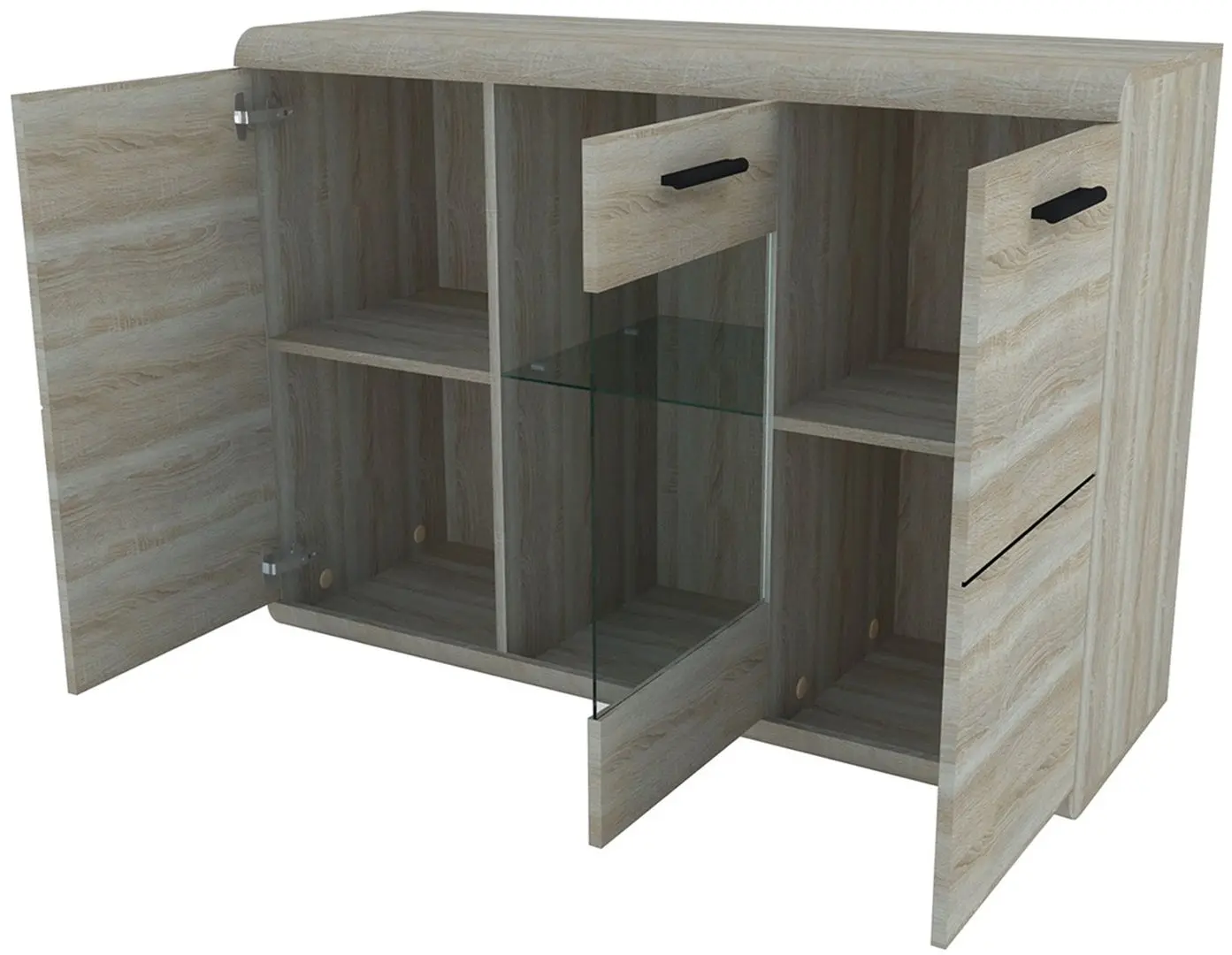 Тумба-Витрина Mirjan24 Emma/Link 120 Li10 LED (Sonoma Oak)