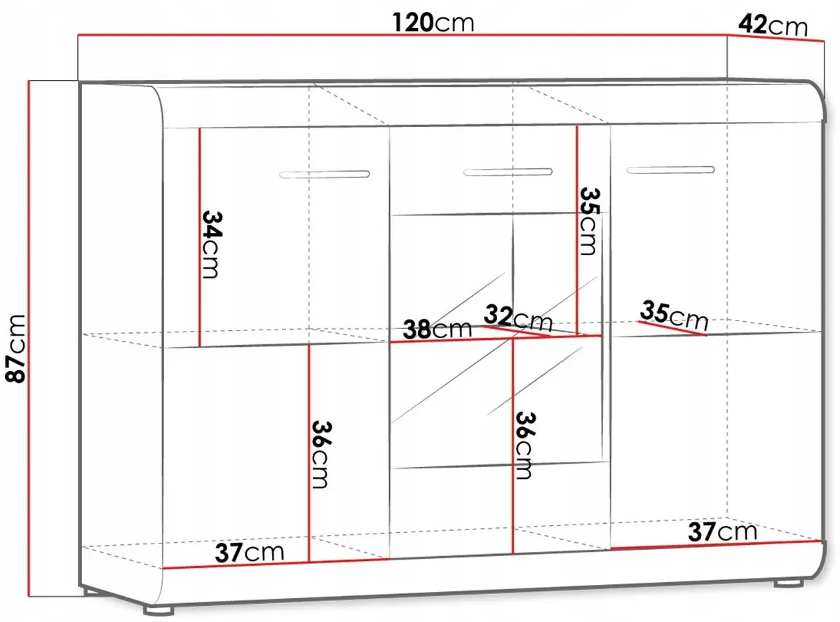 Тумба-Витрина Mirjan24 Emma/Link 120 Li10 LED (Sonoma Oak)