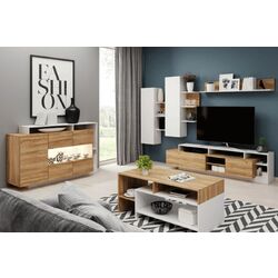 Тумба-витрина Mobhaus Alicante (Grandson Oak/White) Thumb