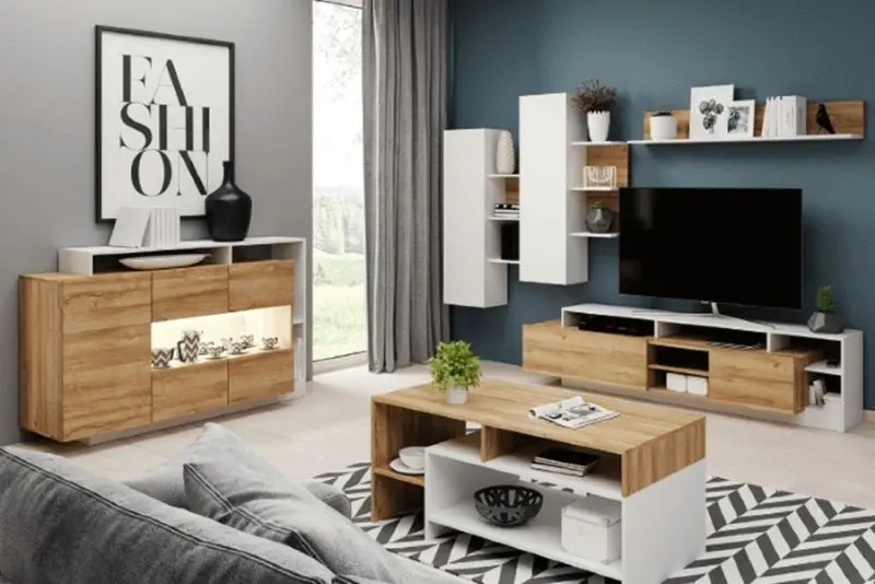 Тумба-витрина Mobhaus Alicante (Grandson Oak/White) - 3