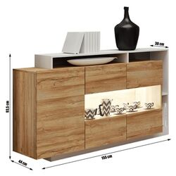 Тумба-витрина Mobhaus Alicante (Grandson Oak/White) Thumb