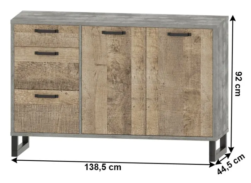 Tumba Tempo Kondela Baria 2D3S (Sand Oak/Gray) - 3