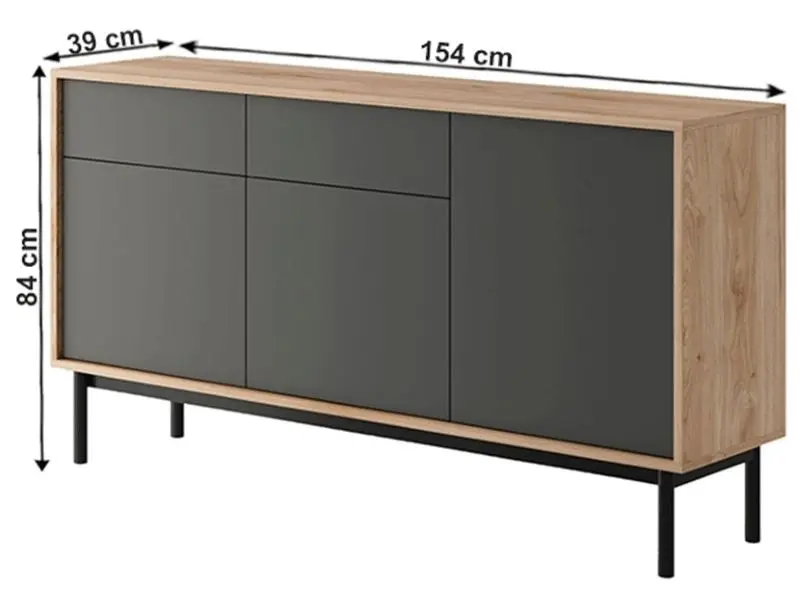 Tumba Mobhaus Bergen BK154 (Jackson Hickory Oak/Graphite)