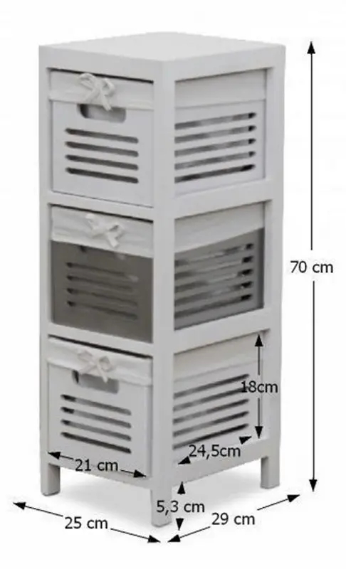 Comoda Mobhaus Bibi 3 (White/Gray)