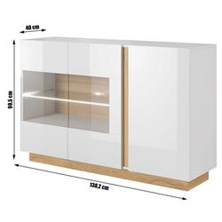 Тумба Mobhaus City Стекло (White/Grandson Oak/White Gloss) Thumb