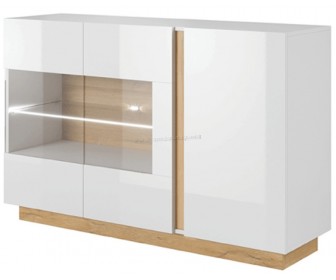 Тумба Mobhaus City Стекло (White/Grandson Oak/White Gloss)