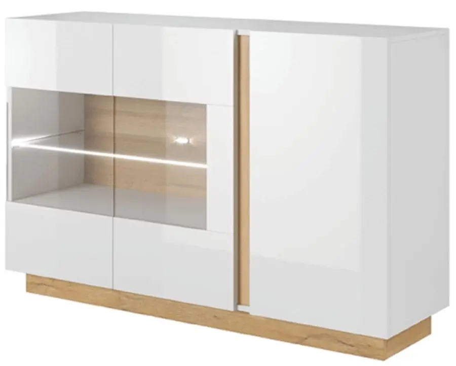 Тумба Mobhaus City Стекло (White/Grandson Oak/White Gloss)