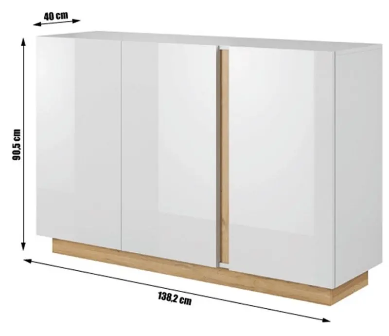 Tumba Mobhaus City (White/Grandson Oak/White Gloss)