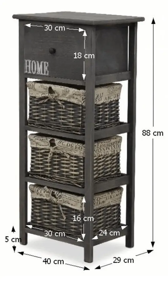 Comoda Mobhaus Darkie 3 (Gray-Brown)