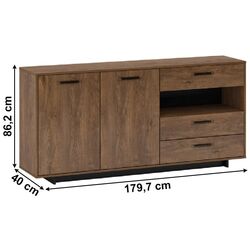 Tumba Tempo Kondela Delis G (Bolzano Oak/Black) Thumb